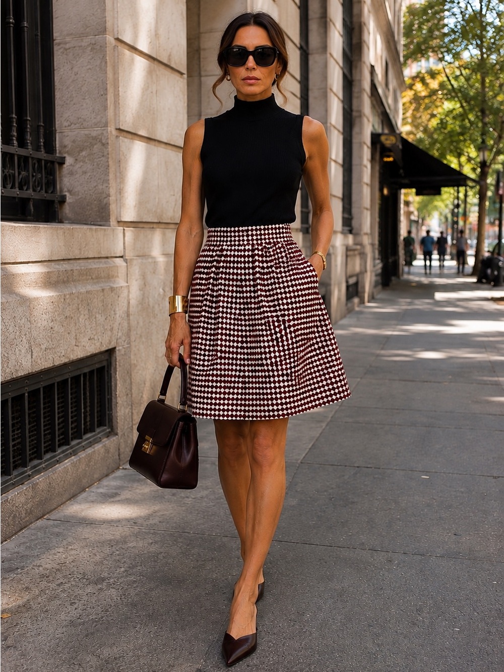 NWT Marni 2013 Archival Burgundy Silk A-Line Skirt IT 46 US 10 12 L